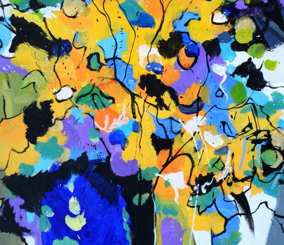A Colourful Still Life – P. Ladent, Paintings & Drawings, Canvas (photo 3 of 5)