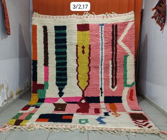Image 1 of Handmade Boujaad Rug 3.00 x 2.17 m – Contemporary Moroccan Wool Rug | Abstract Berber Area Carpet