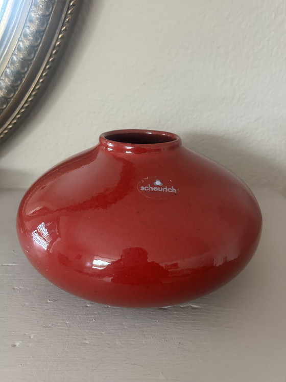 Vintage Scheurich UFO Vase 629/13 PASSION - Oxblood Red - West Germany 70s - Fat Lava Space Age (photo 3 of 6)