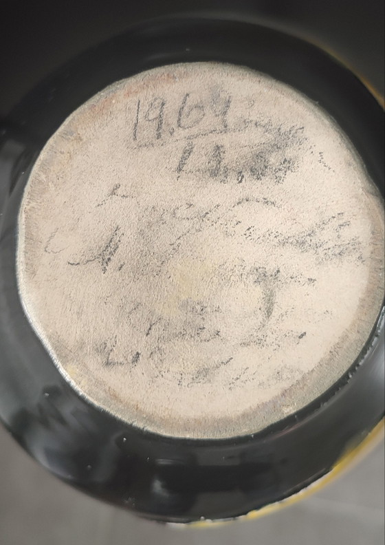 Image 1 of Vaso in ceramica vintage a due colli, 1964.