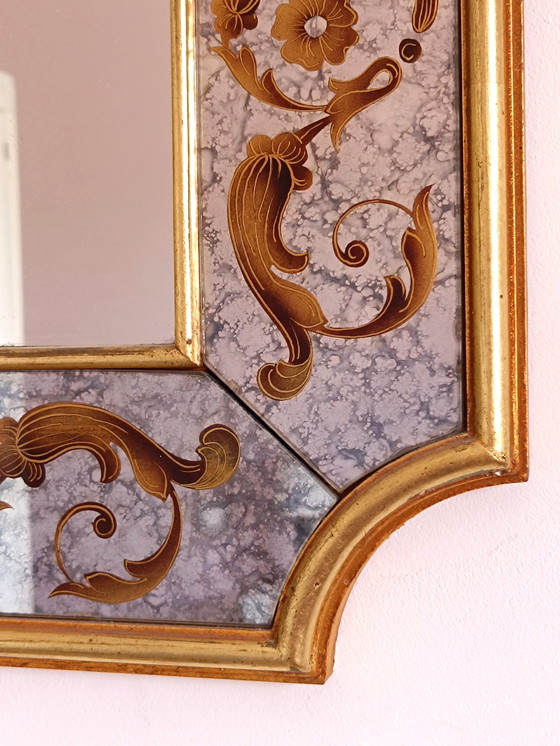 Image 1 of Art Nouveau Mirror In Chipboard Glass