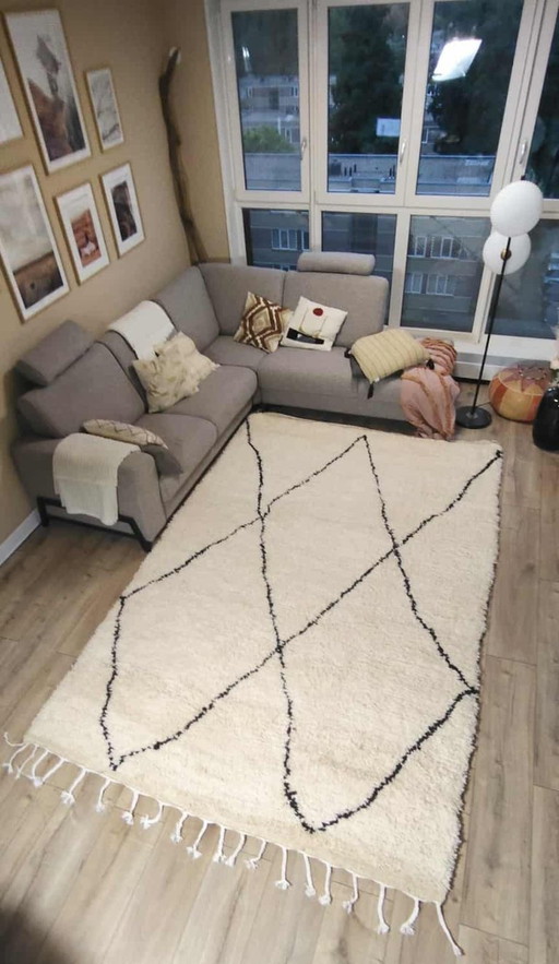 Tapis berbère 295 x 200 Boho tapis en laine neuve marocain