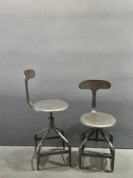 Image 1 of Sedie/sgabelli vintage regolabili, edizione Nicolle, circa 1960