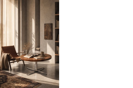 Image 1 of Vintage German Round Rosewood Coffee Table from Ilse Möbel, 1970s