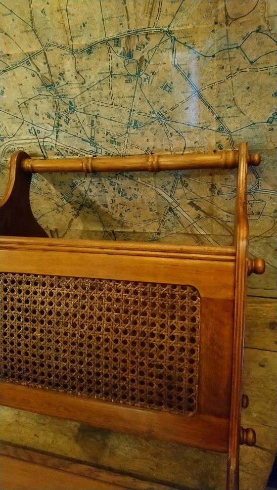 Porte-revues en chêne cannage – Vintage (photo 11 of 12)