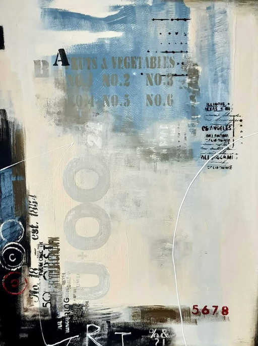 Original Acrylic Painting Contemporary Street Art Movement Towards Health – schilderijen tekeningen, Canvas