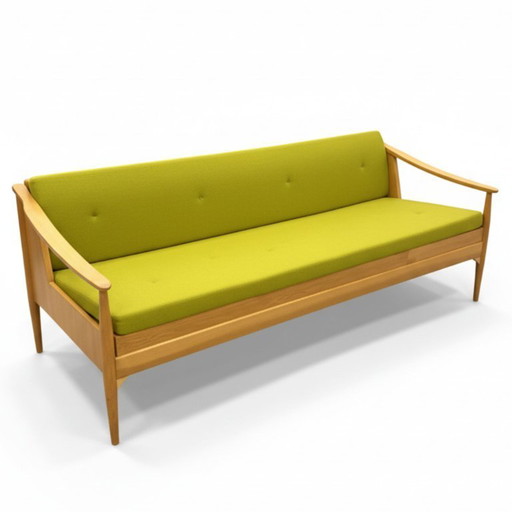 Divano letto Mid-Century di Dřevotvar, stile ceco di Bruxelles degli anni '60, Cecoslovacchia