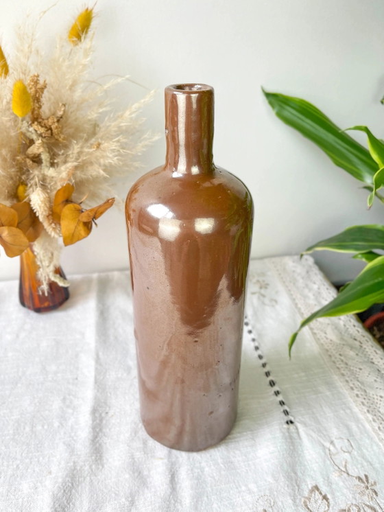 Bouteille vintage en grès marron irisé – Verres et carafes (photo 2 of 9)