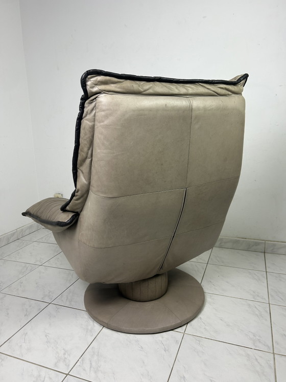 Image 1 of Vintage leren fauteuil draaifauteuil