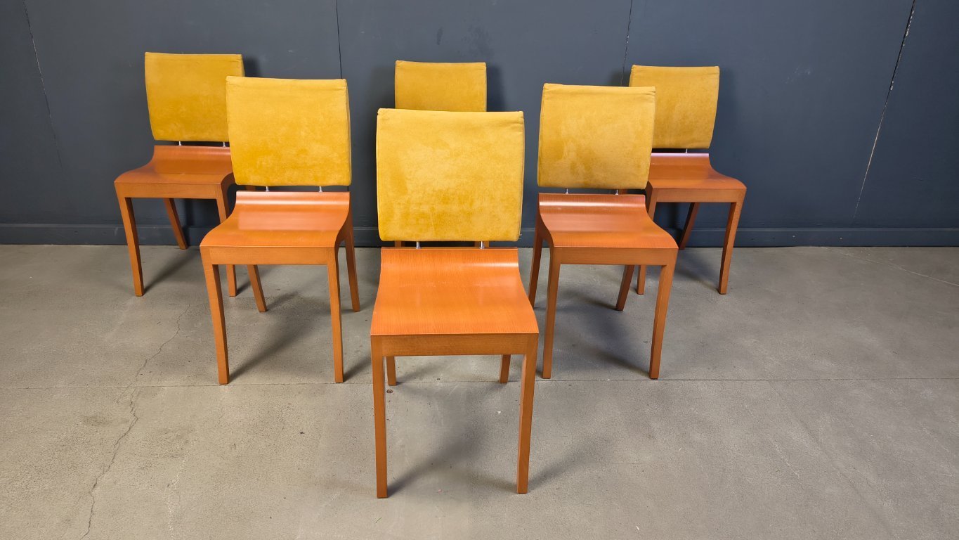 Juego de 6 sillas de comedor Finn de Ligne Roset, década de 1990