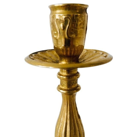 Image 1 of Vintage elegant brass gold candlestick
