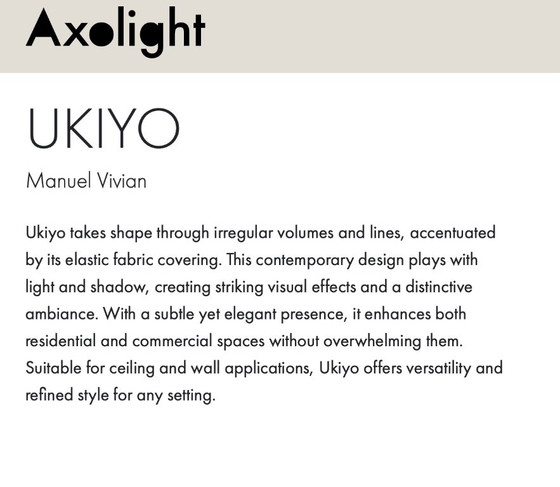 Axo light modello Ukiyo applique / plafoniera – Axolight, Metallo, Tessile (photo 4 of 5)