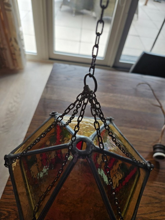 Lampada a sospensione in vetro colorato stile Scuola di Amsterdam – Lampade a sospensione, Glass, Metal (photo 2 of 5)