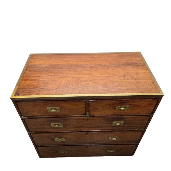 Image 1 of Antiek Engels mahonie Campaign ladekast, circa 1820/30