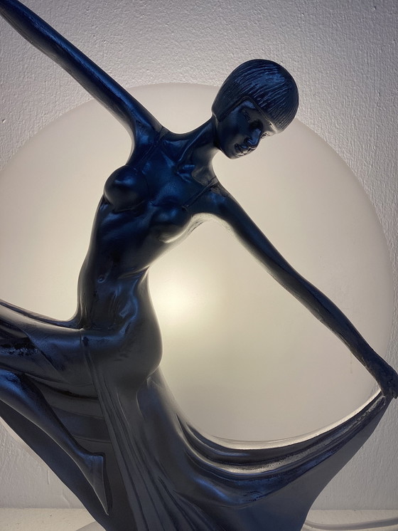 Image 1 of Lampe im Art-Deco-Stil, tanzende Frau, 1980er Jahre