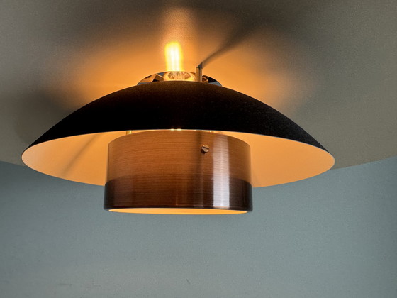 Image 1 of Bellissima lampada a sospensione di design danese, nera e color rame