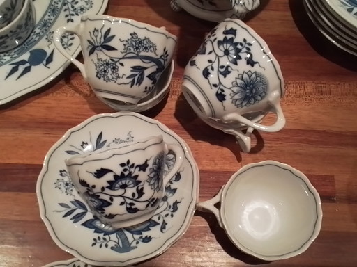 Servies Hutschenreuther Blauw Schwiebel Muster, 6 Personen