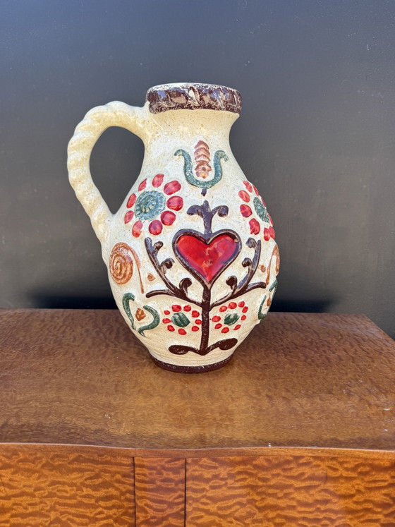 Image 1 of West German ceramic pitcher vase from the 1960s