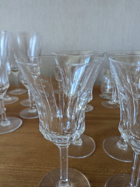 Grand service de verrerie en cristal Val Saint Lambert vintage de 19 pièces – Verres et carafes, Crystal (photo 7 of 9)