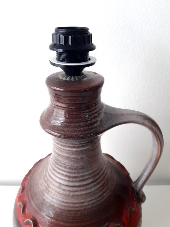 Image 1 of Lampadaire vintage de l'Allemagne de l'Ouest avec abat-jour unique fait à la main par nos soins