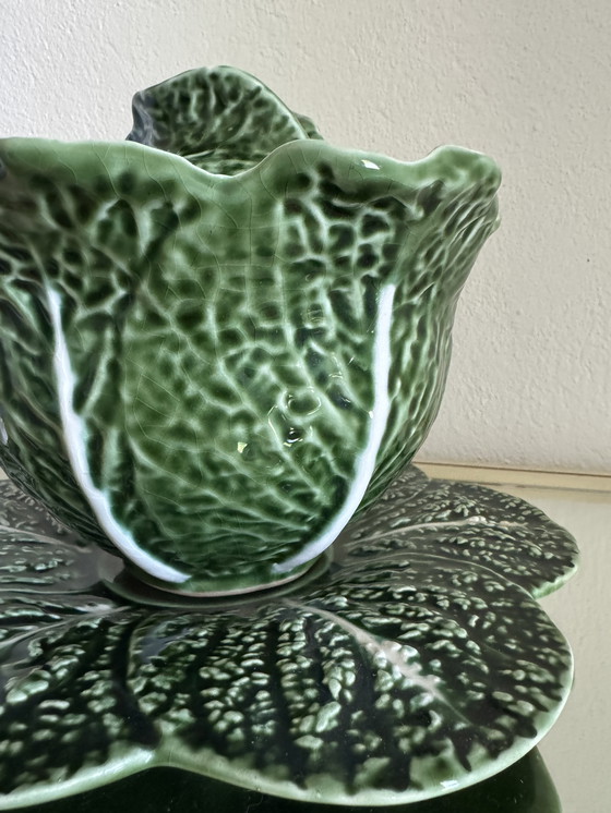 Image 1 of Caldas vintage ceramic green cabbage soup tureen
