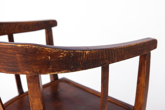 Image 1 of Vintage Armchair 1950s Germany, Beech Wood, Mid Century Accent Chair, Wooden Arm Chair