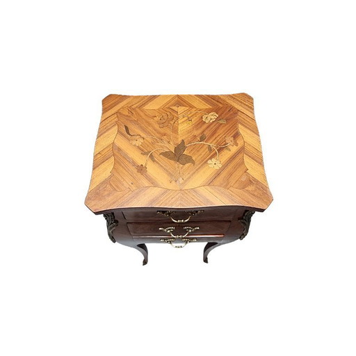 Louis XV style bedside table with 3 drawers, 1960s/70s