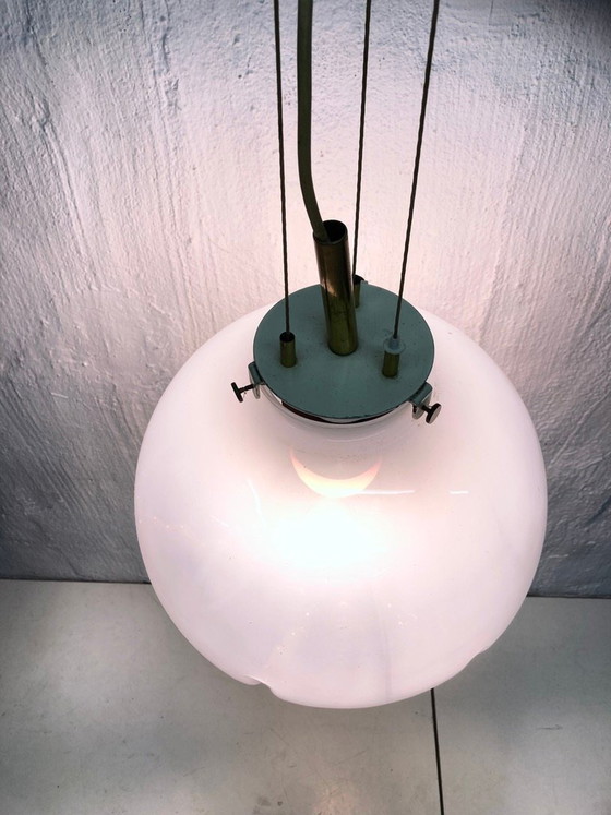 Image 1 of Lampada a sospensione italiana a globo in vetro, stile metà secolo, anni '60/'70.