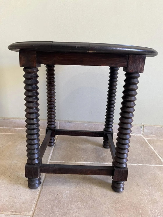 Side table with press screw style legs – Wood, Rustic (photo 2 of 14)
