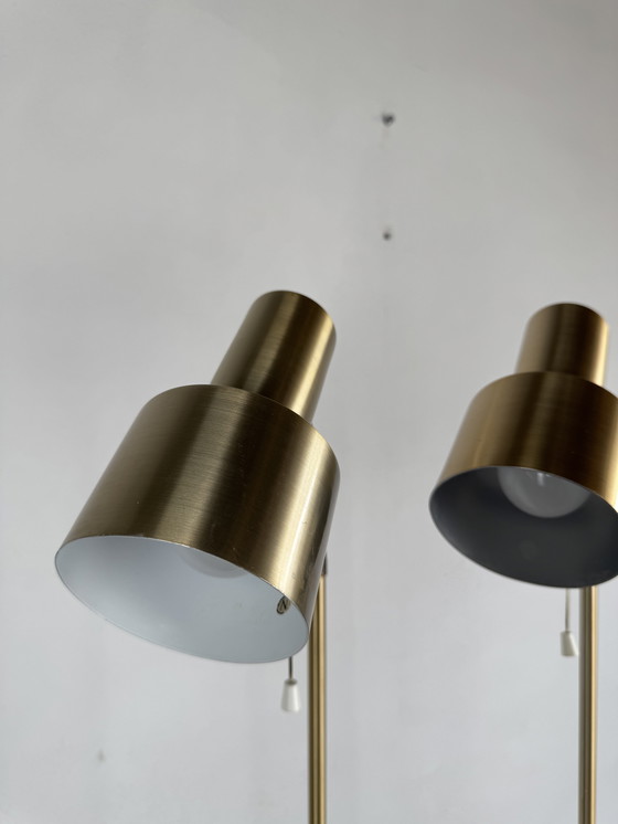 Image 1 of  Set Zweedse Messing Vloerlampen – Mid-Century Verstelbaar Ontwerp