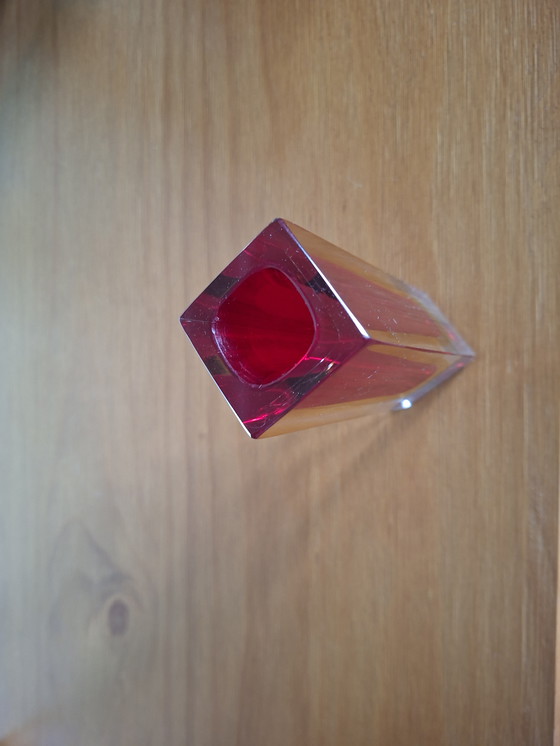 Image 1 of Murano Sommerso Red Yellow Iconic Vase, Italian Design