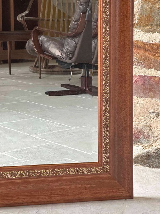 Image 1 of XL beveled wall mirror in carved wood