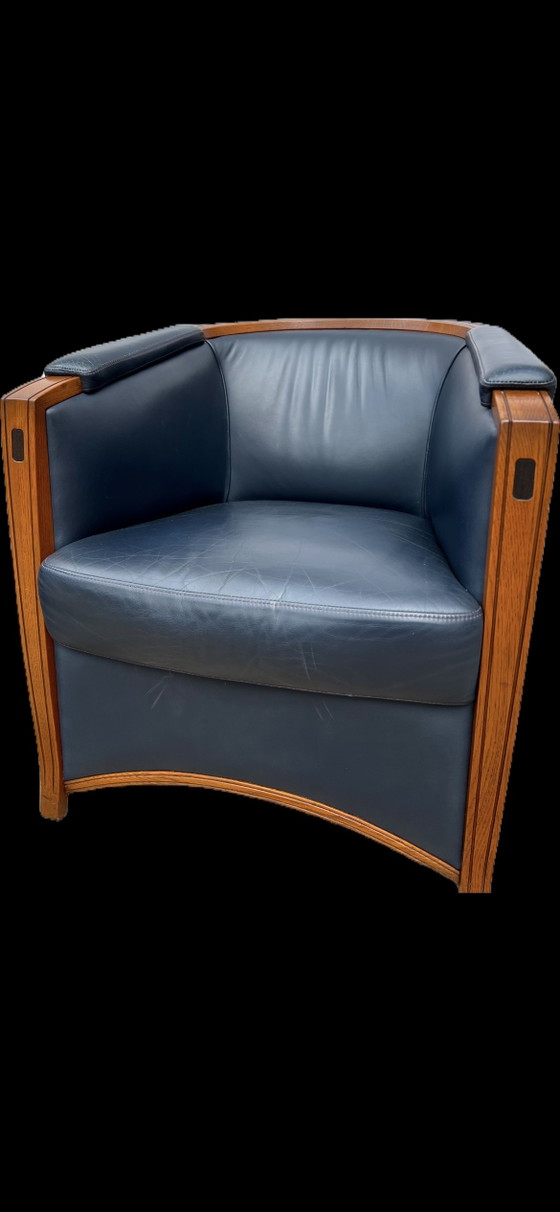 Image 1 of Jugendstil leder fauteuil 