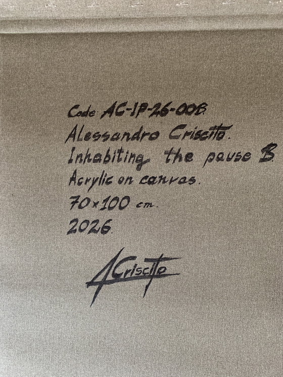 Image 1 of Dipinto originale Alessandro Criscito - "Inhabiting the Pause B" (2026) + Certificato di Autenticità
