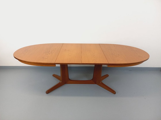 Image 1 of Vintage Baumann oval teak dining table from the 1960s/70s with extensions
