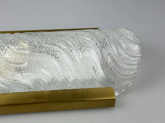 Image 1 of 60s 70s wall lamp Fischer Leuchten Germany Wall Sconce Ice Glass Design