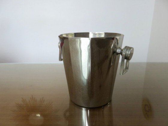 Image 1 of Art deco verzilverde metalen ijsblokjesemmer "argit" Frankrijk, jaren '30-40