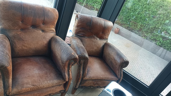 Image 1 of Set di 2 poltrone e sedili da club antichi