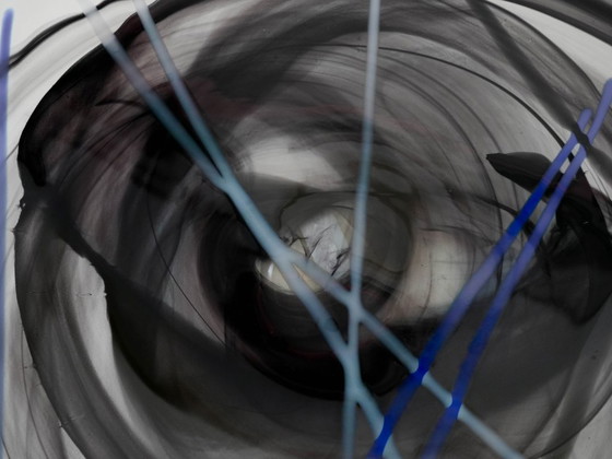 Image 1 of Piatto in vetro Contrast, design svedese, anni '80, produttore: Kosta Boda, designer: Anna Ehrner