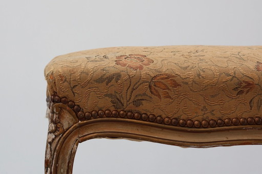 Französische Klavierbank oder Hocker im Louis XV-Stil aus dem 19. Jahrhundert