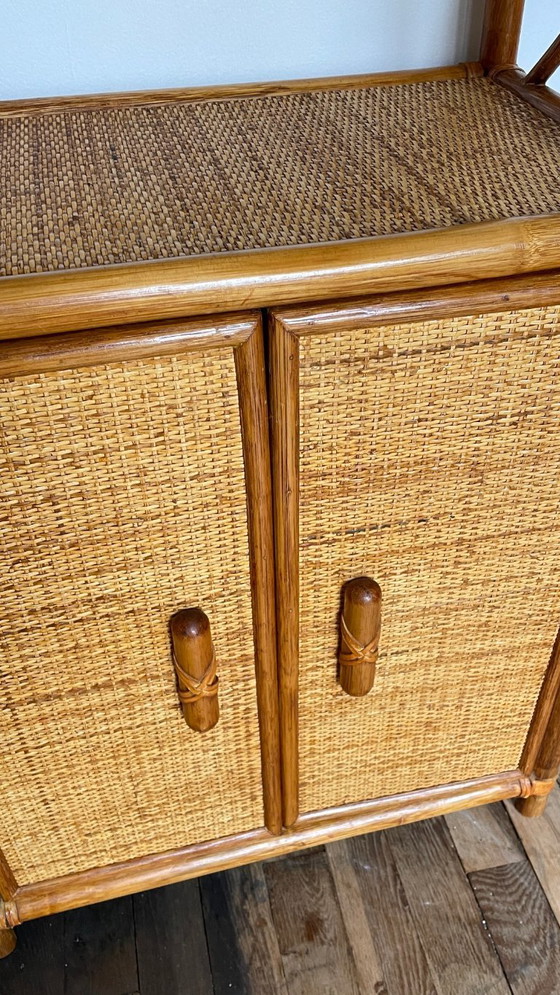 Image 1 of Vintage Wicker and Rattan Shelf