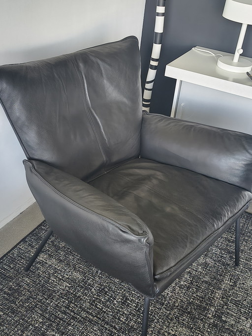 Fauteuil Gaucho en cuir noir