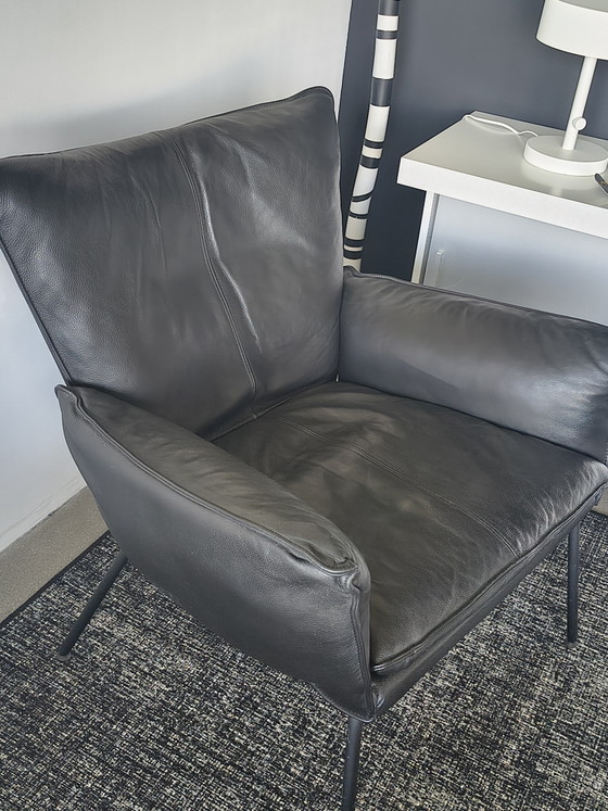 Image 1 of Fauteuil Gaucho en cuir noir