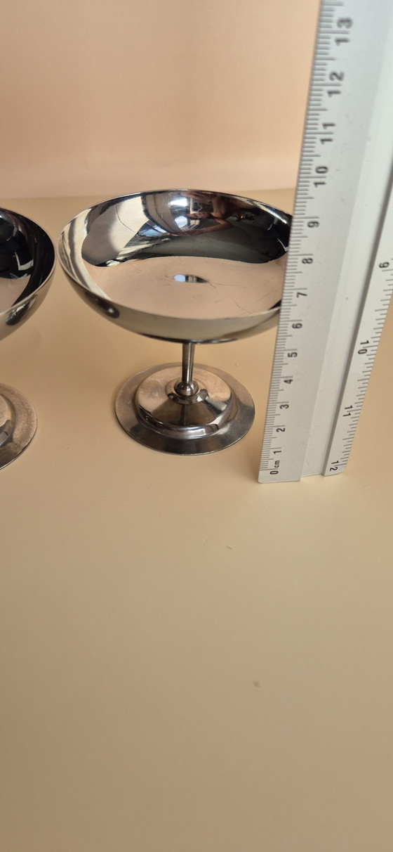 Image 1 of Set of 12 vintage stainless steel cups - 60s-70s