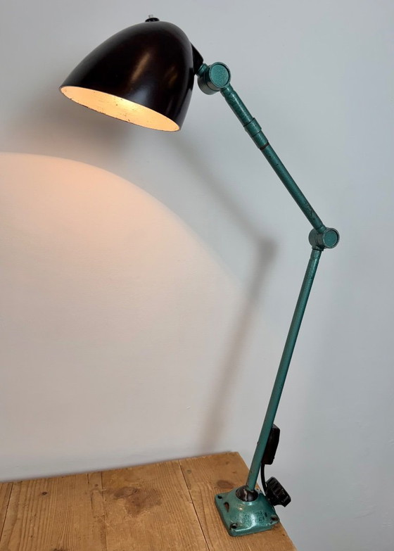 Image 1 of Large Green Industrial Workshop Table Lamp, 1960s