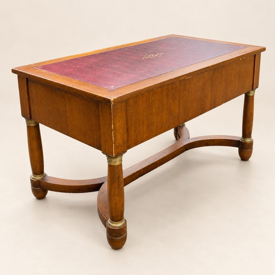 19th Century French Empire Style Mahogany Desk, Leather with Extensions, Wood, Brown (photo 7 of 9)