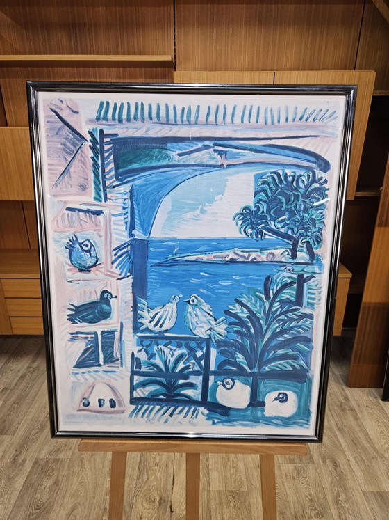 Henri Deschamps, Côte d'Azur, jaren 70, Kleurenlitho, Ingelijst – Litho's & Zeefdrukken (photo 5 of 9)