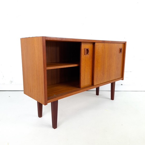 Image 1 of Vintage Danish design sideboard teak sliding doors 1970s