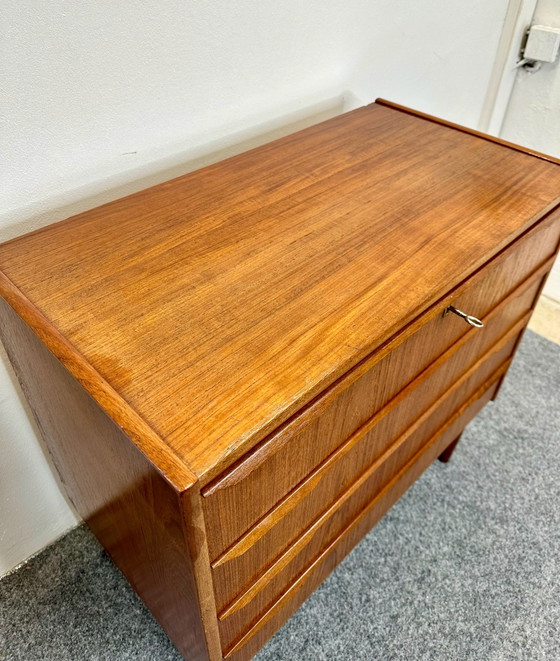 Danish Design Teak Chest of Drawers Johannes Larsen Denmark 1960s, Wood, Brown (photo 9 of 13)