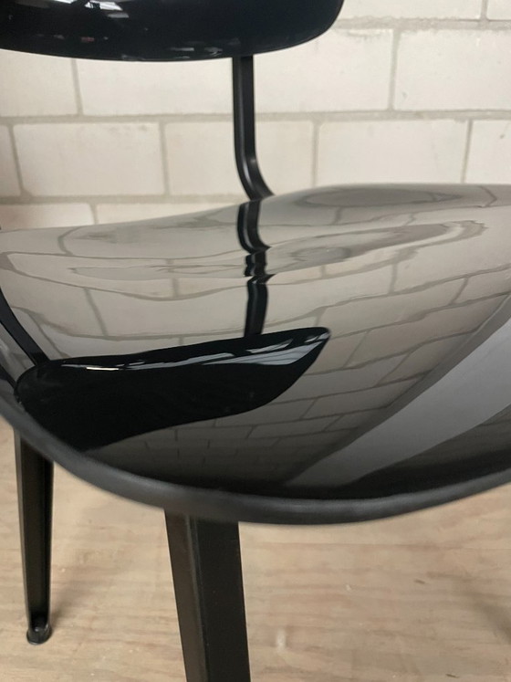Ahrend Revolt Stuhl Hochglanz Schwarz Neu (Lagerbestand: 20+) – Esszimmerstühle, Metal, Plastic (photo 10 of 10)